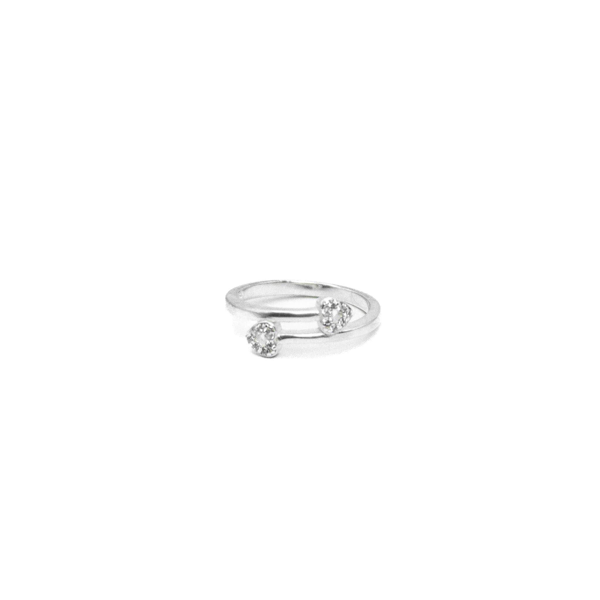 Anillo Cruce de Corazones Plata 925